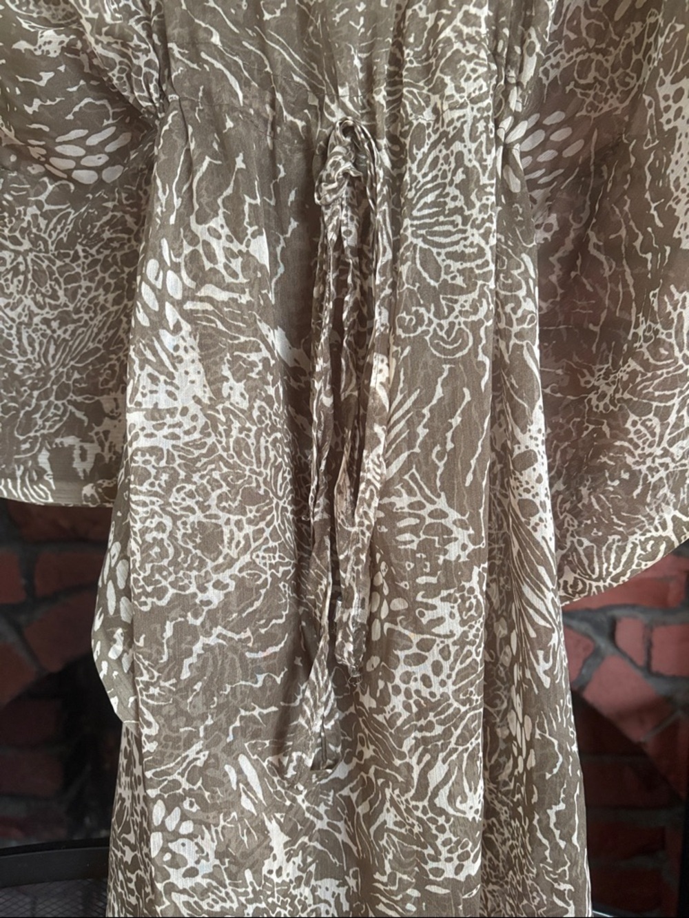 Sunflower Women’s Tan Printed Drawstring Tunic Top size M/L - Picture 4 of 7